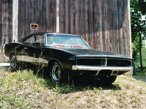 1969 Dodge Charger Near Barn Wallpaper