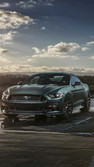 2019 Ford Mustang Sports Car After Rain Wallpaper