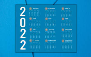 2022 Calendar In Blue Wallpaper