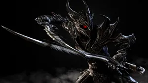 2560 X 1440 Skyrim Daedric Servant With Sword Wallpaper