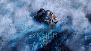 2560 X 1440 Skyrim With Logo Poster Wallpaper