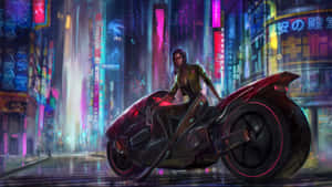 2560x1440 Cyberpunk Big Scooter Wallpaper