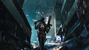 2560x1440 Cyberpunk Gun Woman Wallpaper