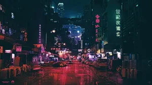2560x1440 Cyberpunk Night Street Wallpaper