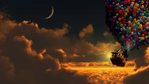 2560x1440 Disney Carl's House Sunset Wallpaper