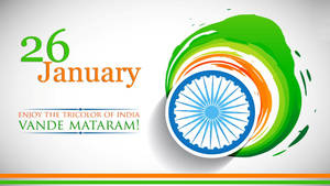 26 January Vande Mataram Tricolor Illustration Wallpaper