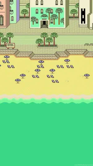 2d Beach Shore In Earthbound Wallpaper