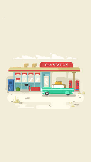 2d Gas Station Art Wallpaper