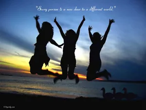 3 Best Friends Silhouette Jump Shot Wallpaper