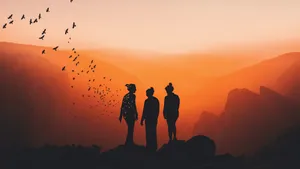 3 Silhouette Best Friends Wallpaper