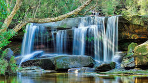 32k Ultra Hd Nature Waterfalls On Rocks Wallpaper