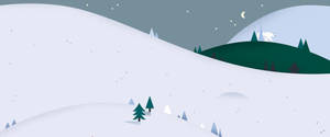 3440x1440 Minimalist Snow Hills Wallpaper