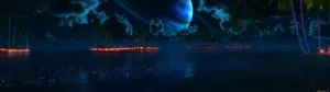 3840x1080 4k Beach And Saturn Wallpaper