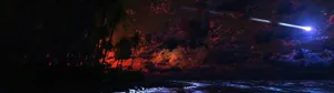 3840x1080 4k Comet And Beach Wallpaper