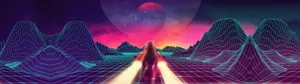 3840x1080 4k Retrowave Girl Wallpaper