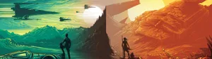 3840x1080 Hd Dual Monitor Star Wars Art Wallpaper