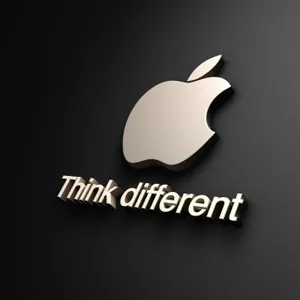3d Apple Logo Think Different Dark Wallpaper