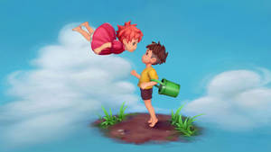 3d Art Ponyo And Sosuke Wallpaper