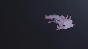 3d Axolotl On Black Wallpaper