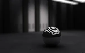 3d Black And White Sphere Wallpaper