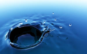 3d Blue Water Splash Wallpaper