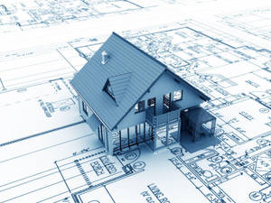 3d Blueprint Of A Residential Construction Plan Wallpaper