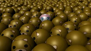 3d Brown Bear Balls Wallpaper