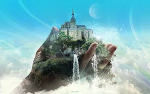 3d Castle In Hand Wallpaper