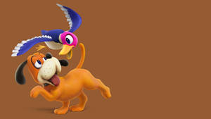 3d Duck Hunt Duo On Brown Background Wallpaper