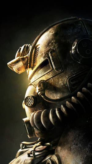3d Fallout 76 Power Armor Helmet Wallpaper