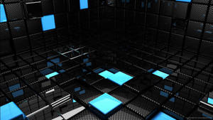 3d Full Room With Cube Walls Wallpaper