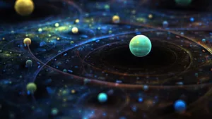 3d Galaxy And Heavenly Bodies Wallpaper