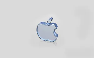 3d Glass Apple Logo On White Wallpaper