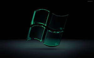 3d Glass Dark Windows Logo Wallpaper