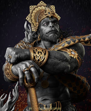 3d Hanuman Art Wallpaper