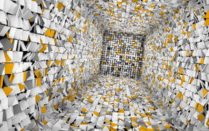 3d Hd Geometrical Wall Optical Illusion Room Wallpaper