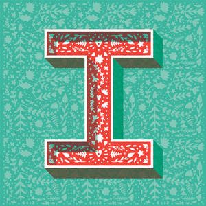 3d Letter I In Green Wallpaper