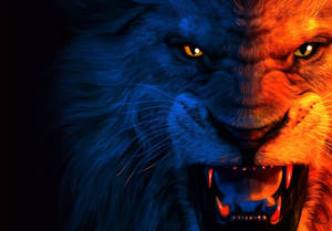 3d Lion Backdrop Captivating Image Wallpaper