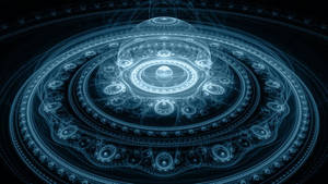 3d Magic Seal In Neon Blue Wallpaper