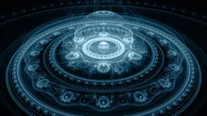 3d Magic Seal In Neon Blue Wallpaper