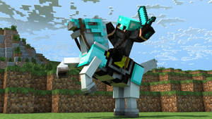 3d Minecraft Armored Ninja Wallpaper