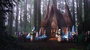 3d Modern Gingerbread House Wallpaper