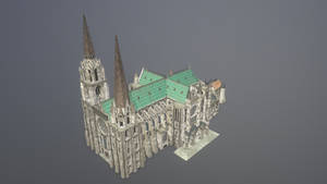 3d Perspective Of Chartres Cathedral Wallpaper