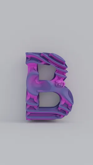 3d Purple Letter B Wallpaper