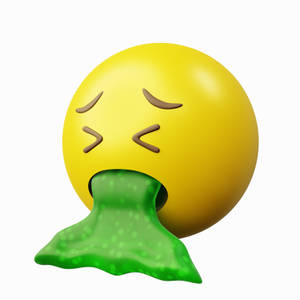 3d Realistic Nauseous Emoji White Background Wallpaper