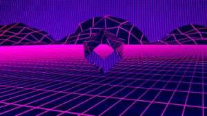 3d Retrowave Cube Wallpaper