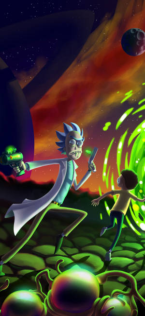 3d Rick And Morty Phone Wallpaper