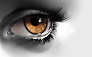 3d Sad Brown Eye Wallpaper