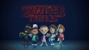 3d Stranger Things Characters Poster Wallpaper