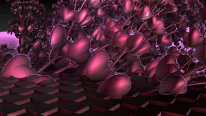 3d Valentine's Heart Plants Wallpaper